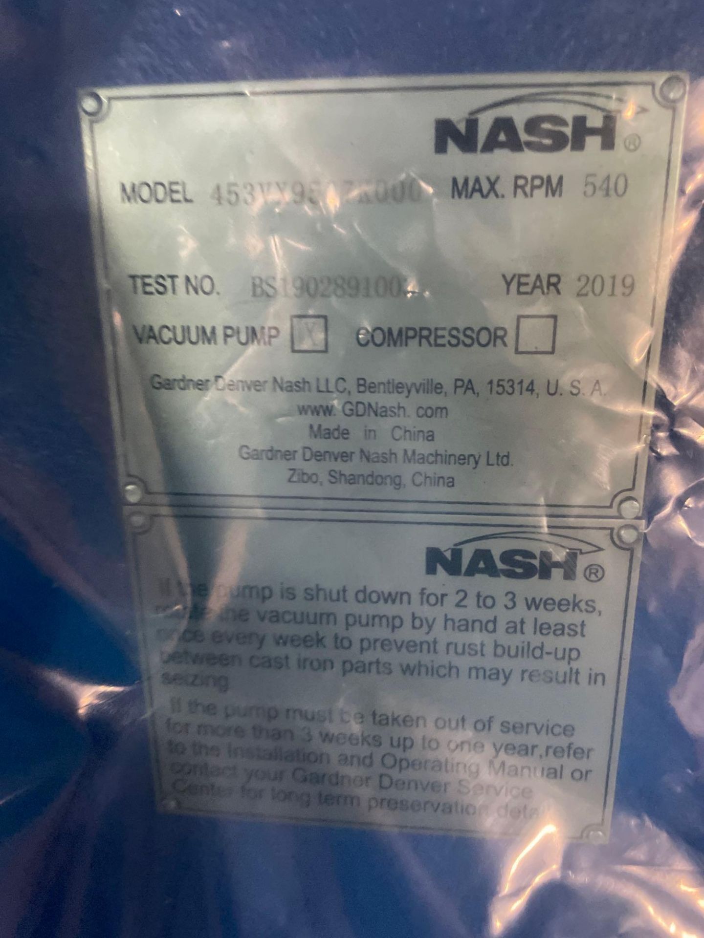 *NEW* 2019, NASH XL 950 Liquid Ring Vacuum Pump - Image 7 of 8