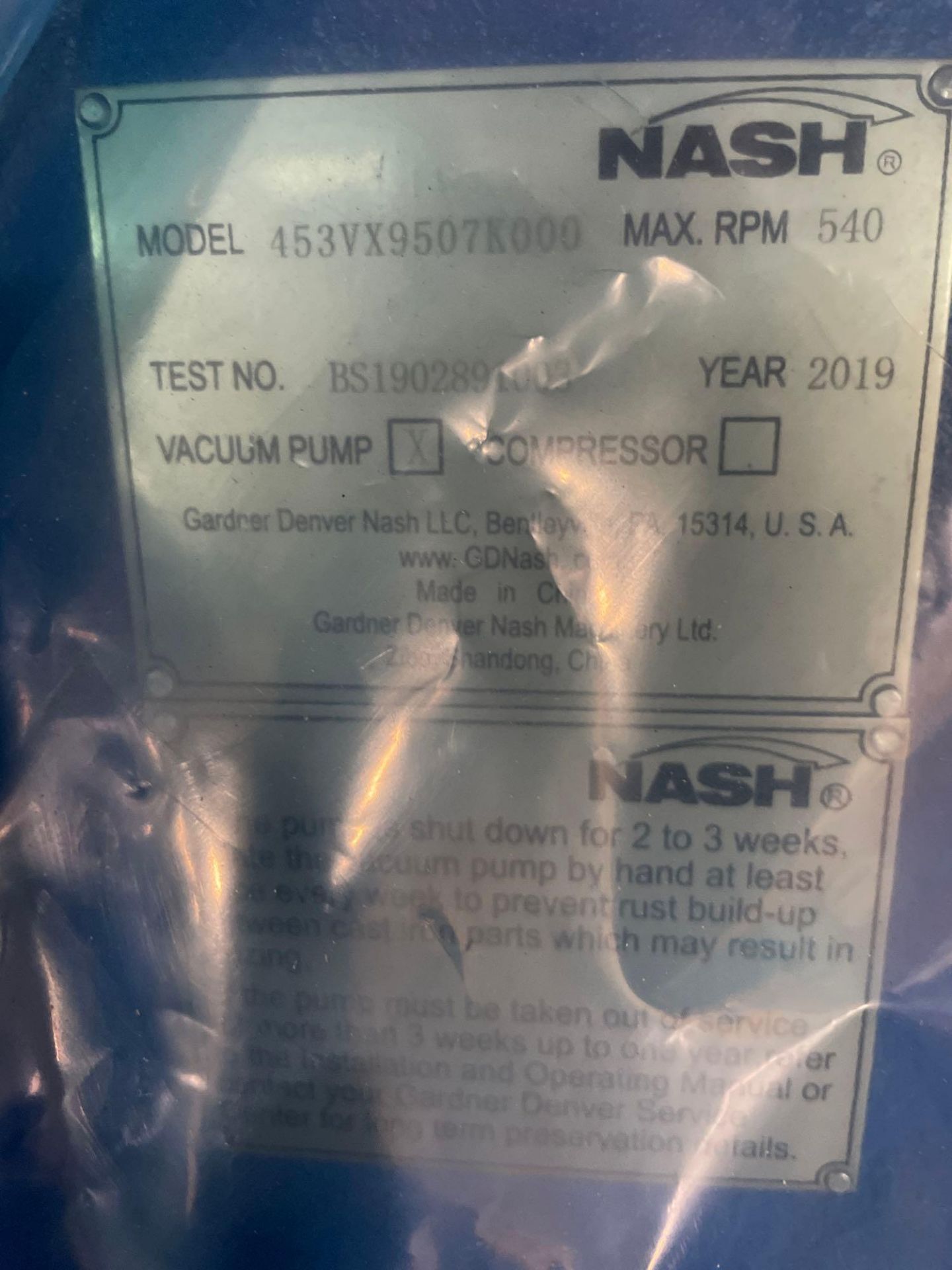 *NEW* 2019, NASH XL 950 Liquid Ring Vacuum Pump - Image 6 of 8