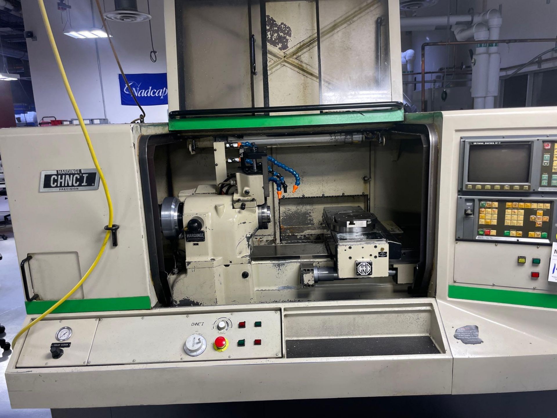 Hardinge CHNC I Precision CNC Lathe, Fanuc 0-T Ctrl., 16C Spindle Nose, s/n CN-4684-T-C *Off-Site* - Image 5 of 8