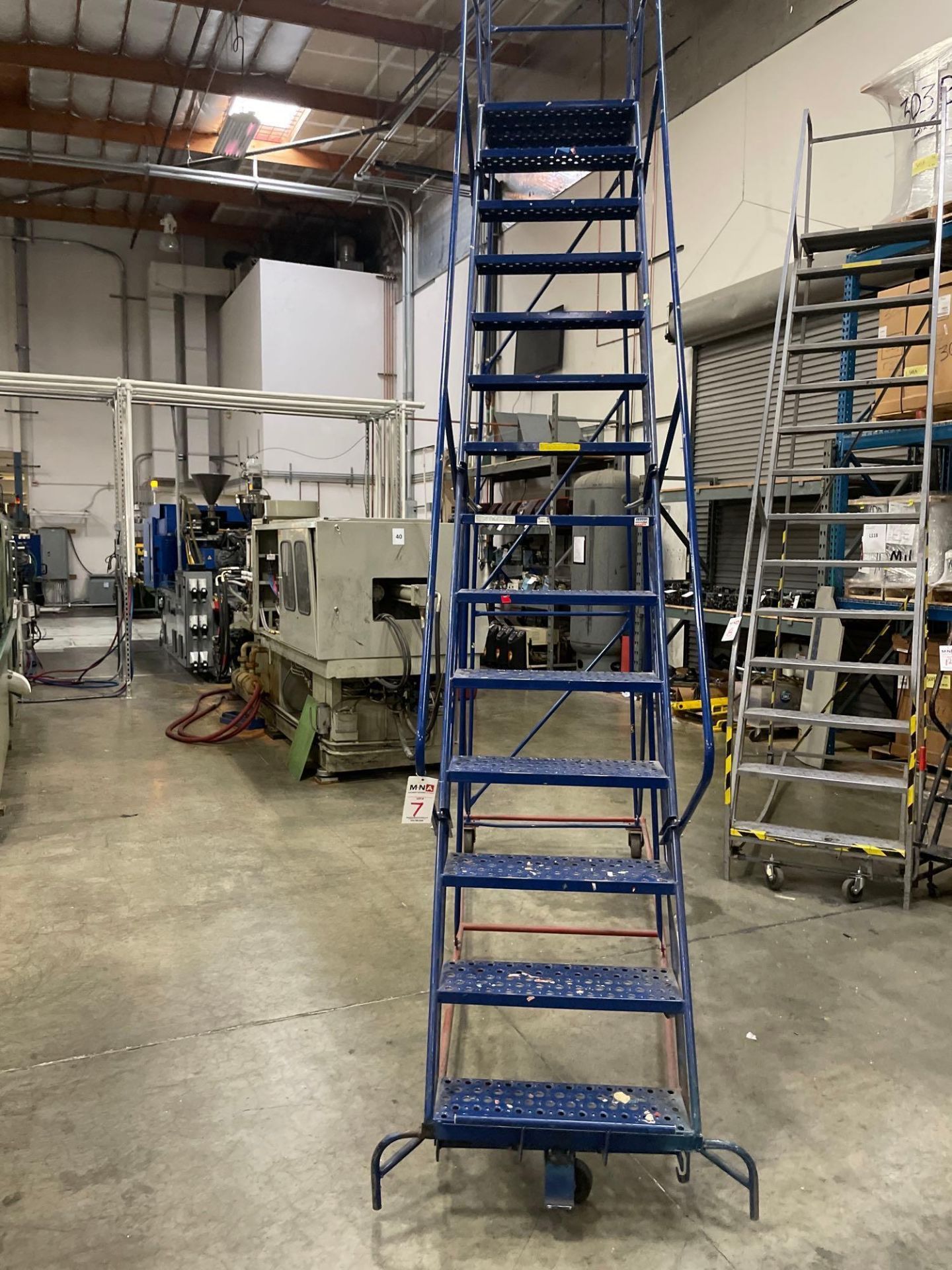 15 Step Rolling Warehouse Ladder - Image 3 of 4
