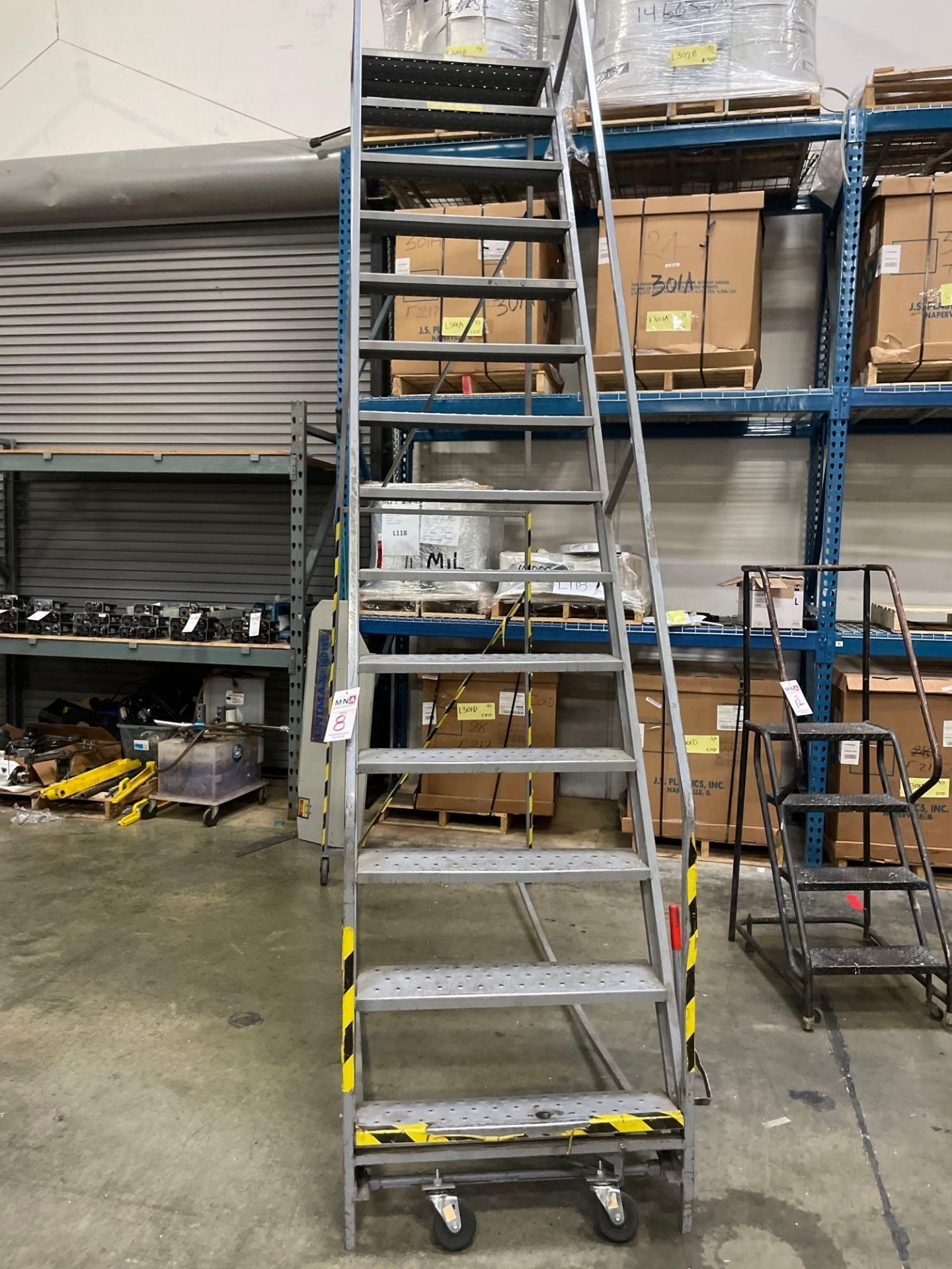 14 Step Rolling Warehouse Ladder - Image 4 of 4