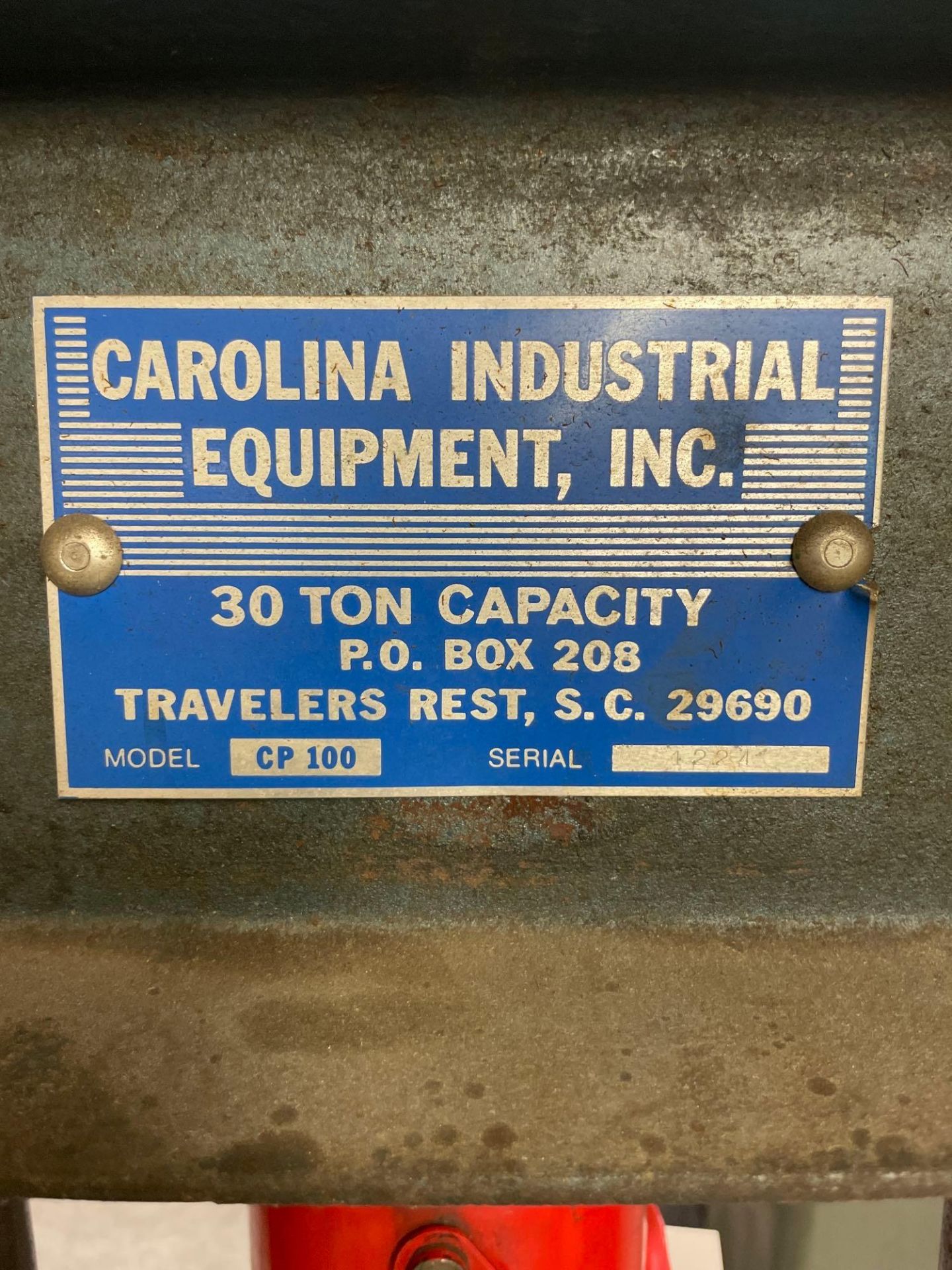 Carolina Industrial 30 Ton Hydraulic H-Frame Press, s/n 1224 - Image 6 of 6