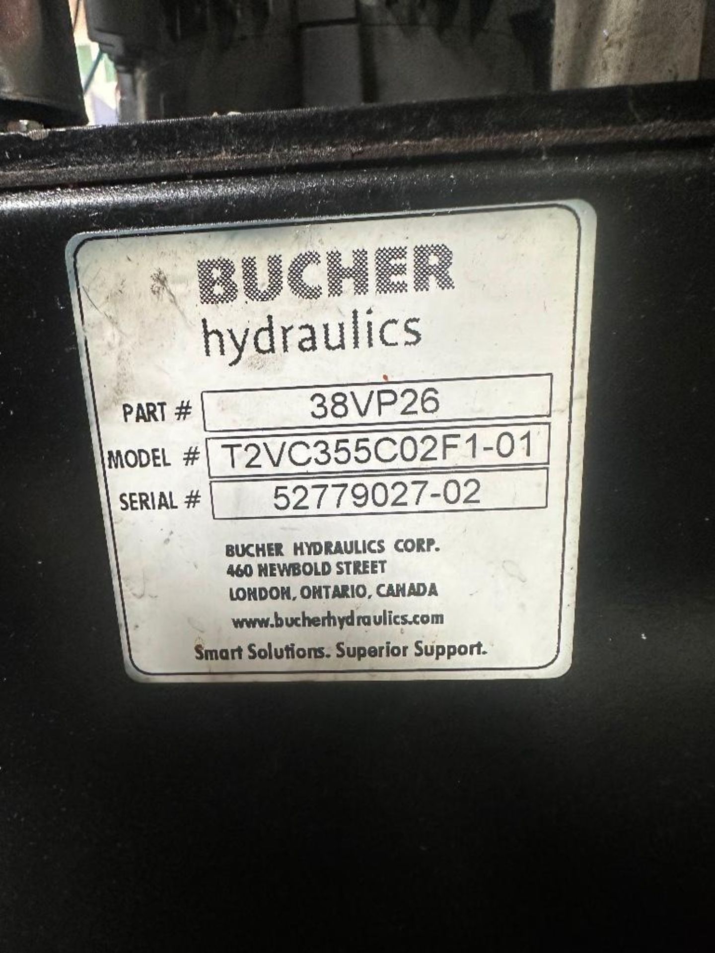 Bucher T2VC355C02F1-01 Hydraulic Pump, 2000 PSI, s/n 52779027-02 - Image 2 of 10