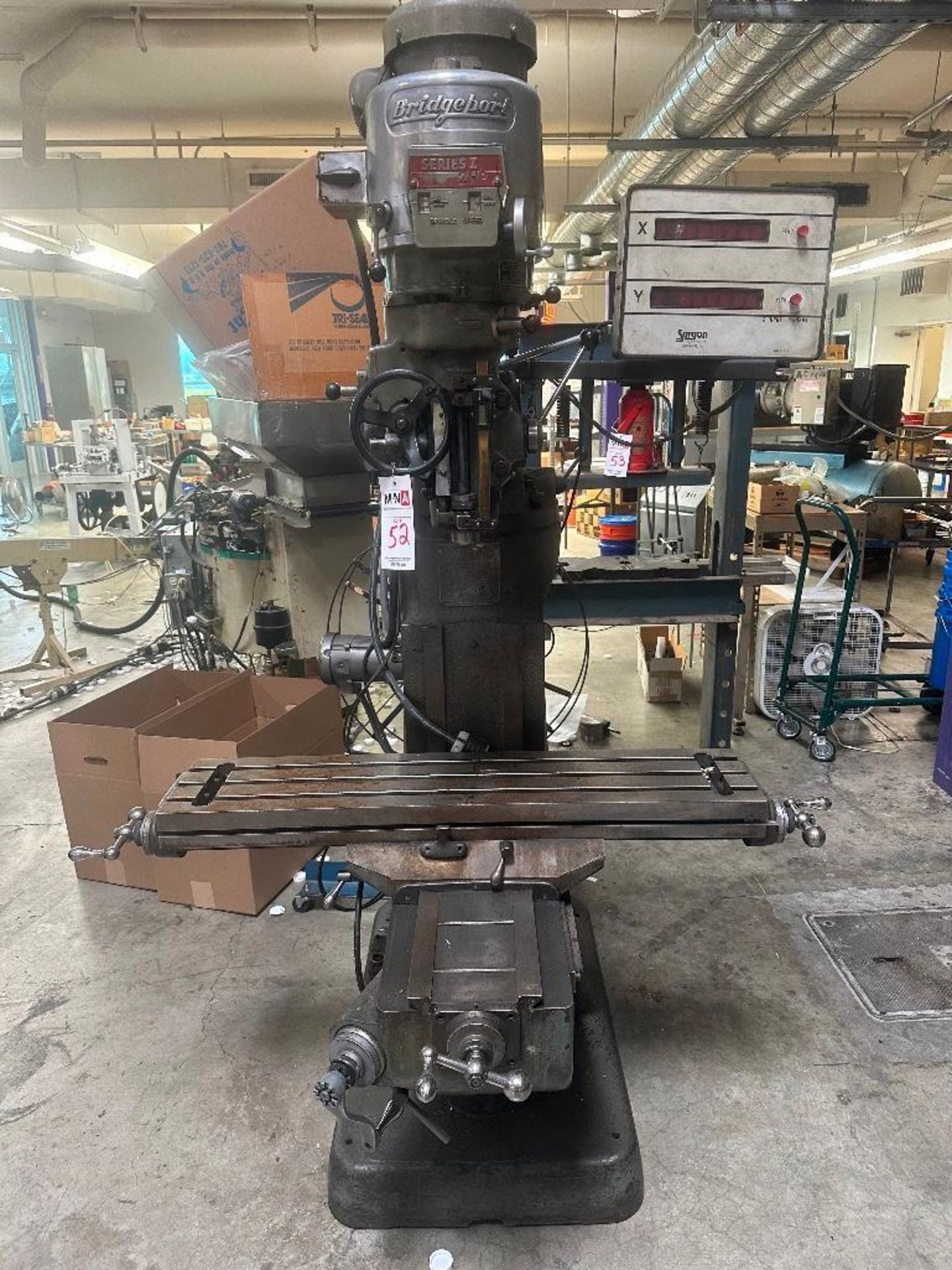 Bridgeport Series 1 Vertical Mill, 2 HP, 9" x 42" Table, Sargon D.R.O.