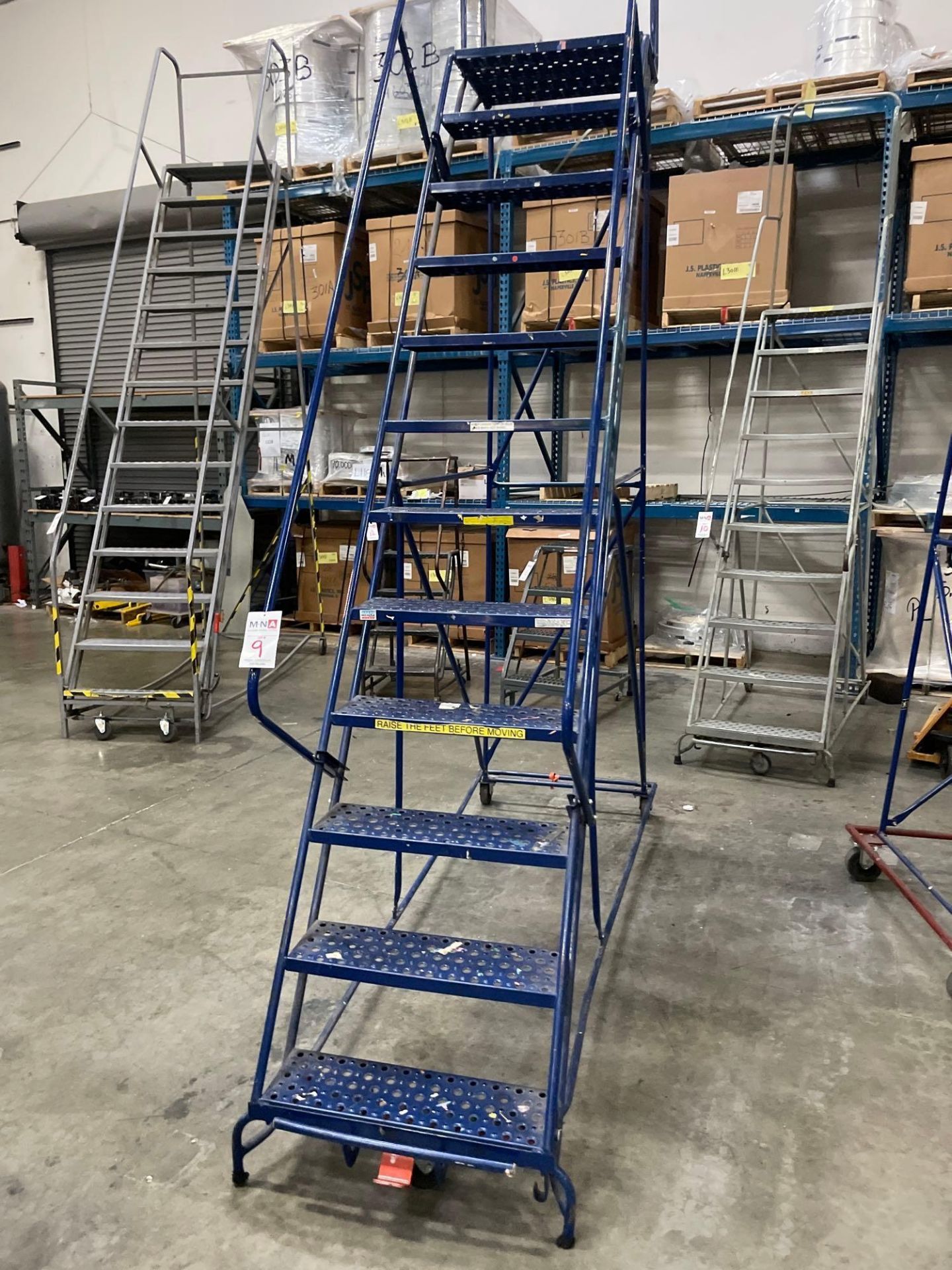 12 Step Rolling Warehouse Ladder