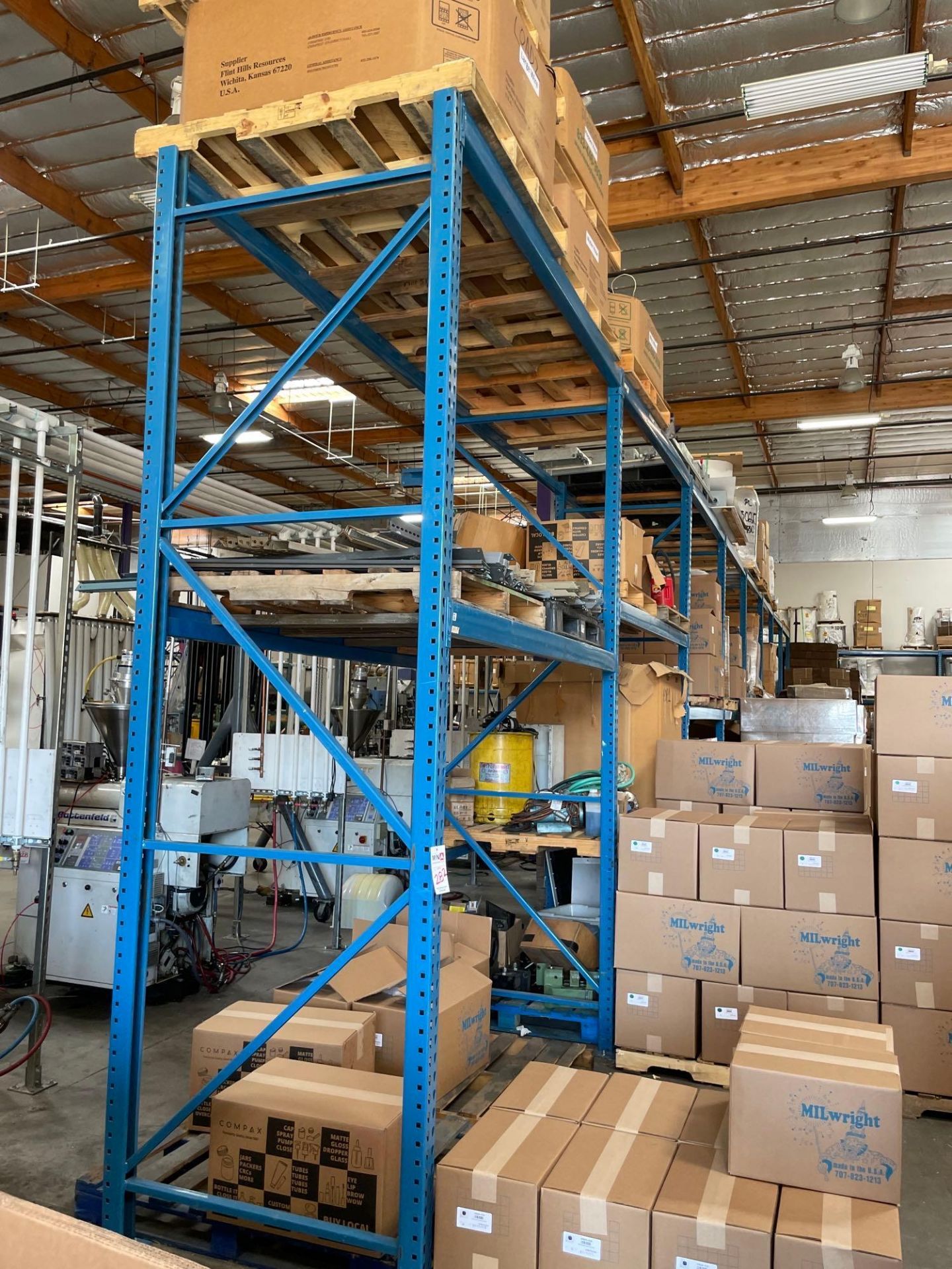 (9) Sections of 12' x 8' x 42" Blue Pallet Racking *CONTENTS NOT INCLUDED* - Image 4 of 5