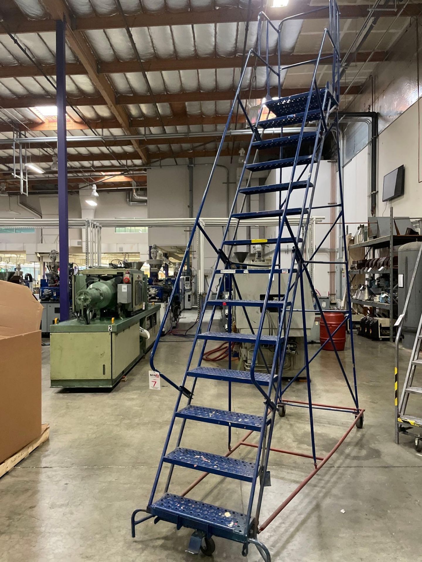 15 Step Rolling Warehouse Ladder