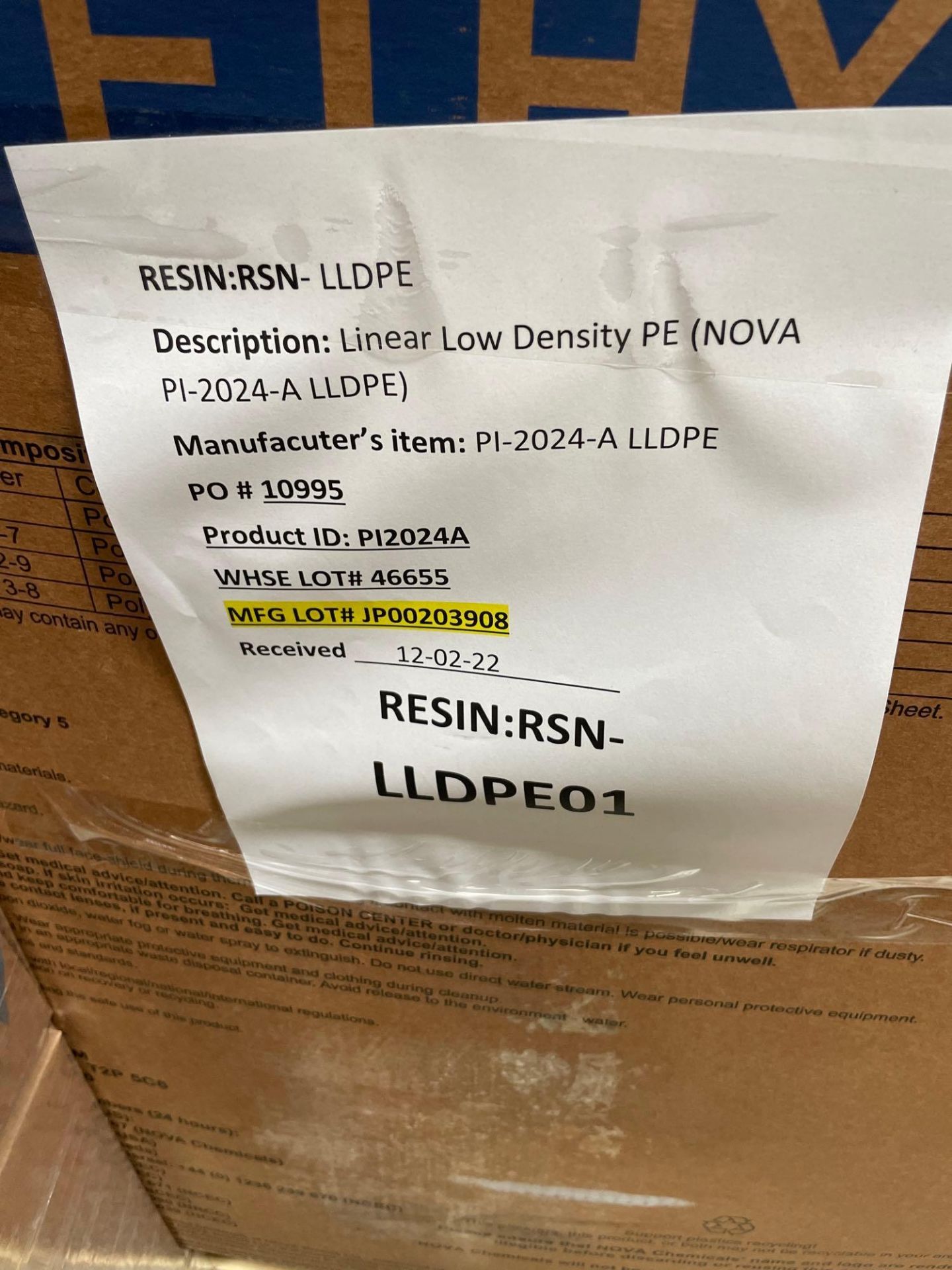 1410 Lbs of White Resin Linear Low Density PE (NOVA PI-2024-A LLDPE) - Image 4 of 5