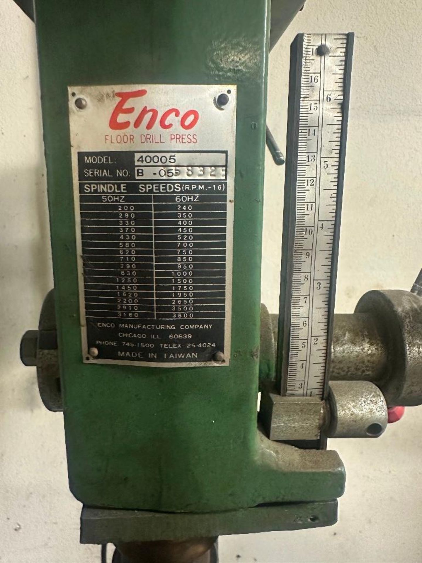 Enco Floor Drill Press S/N B05-58325 - Image 4 of 4