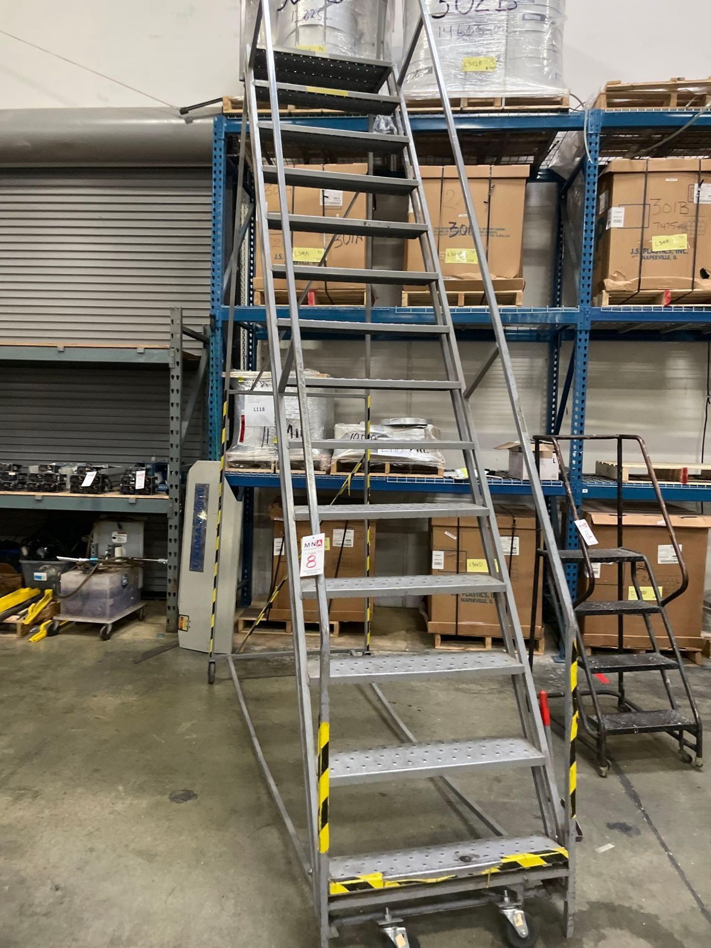 14 Step Rolling Warehouse Ladder