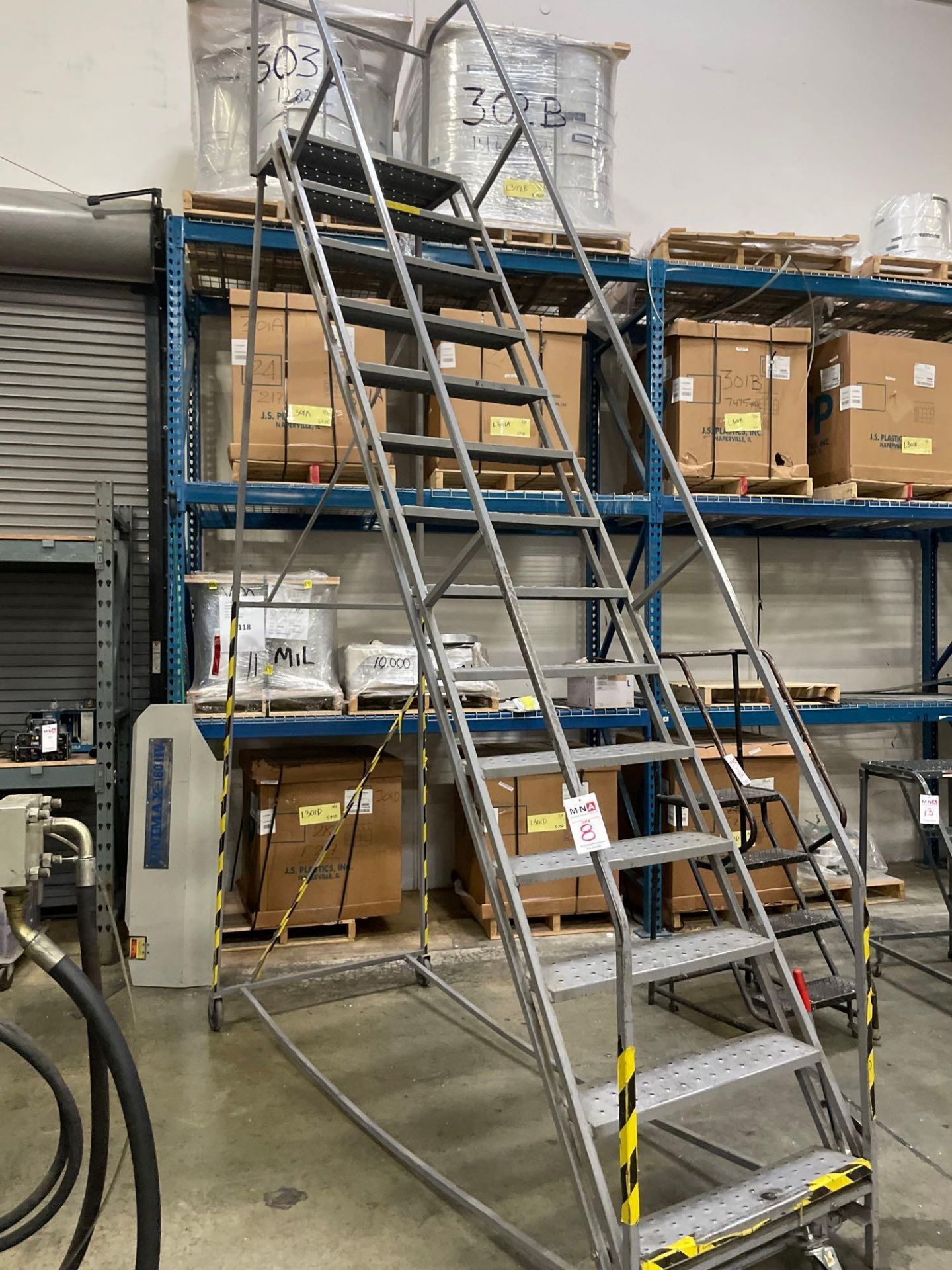 14 Step Rolling Warehouse Ladder - Image 3 of 4