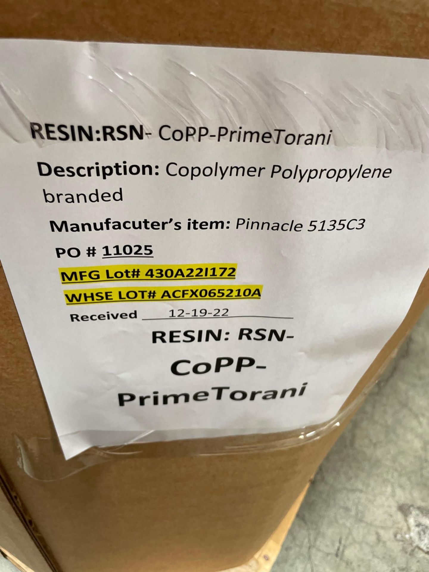 1572 Lbs. of White Resin Linear Low Density PE(NOVA PI-2024-A LLDPE) - Image 9 of 9