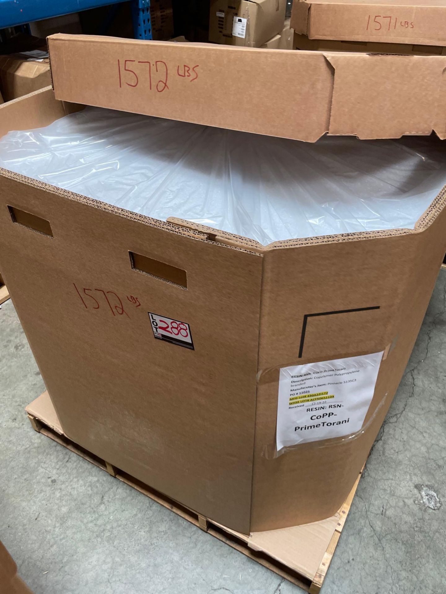 1572 Lbs. of White Resin Linear Low Density PE(NOVA PI-2024-A LLDPE)