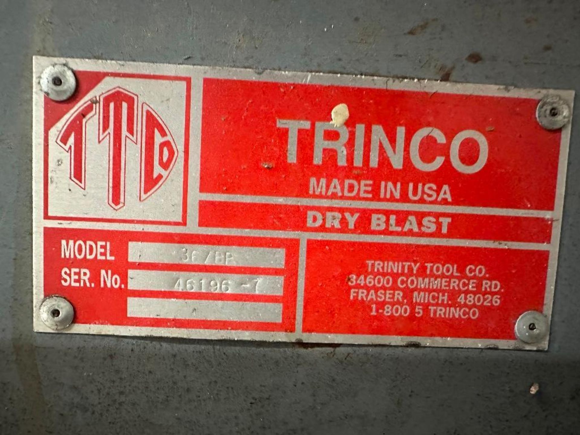 Trinco 367BP Sand Blaster, s/n 46196-7 - Image 4 of 4
