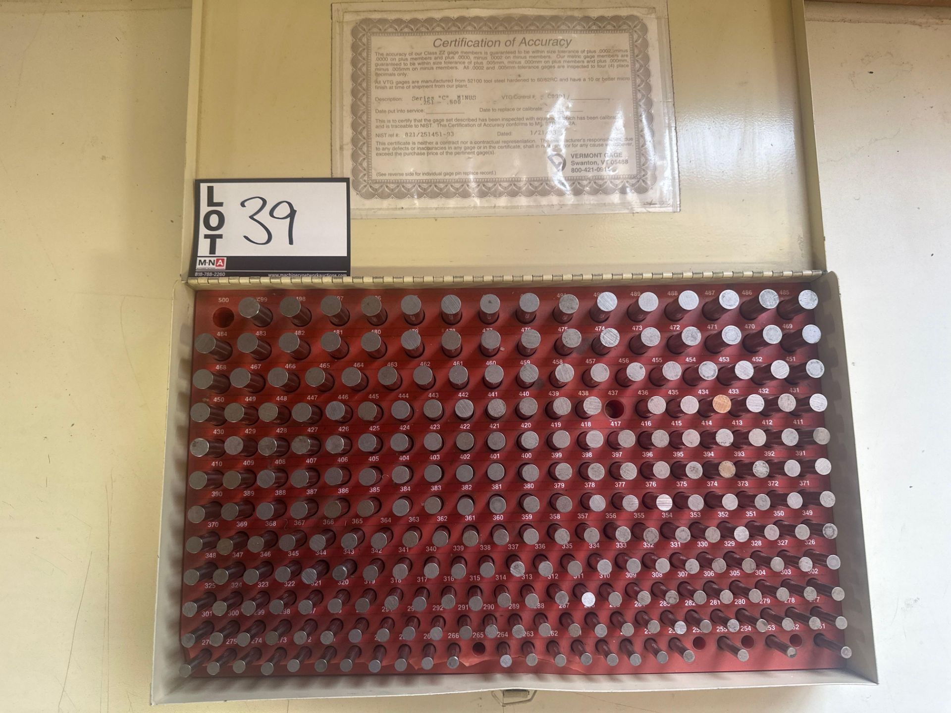 .251-.500 Vermont Pin Gauge Set