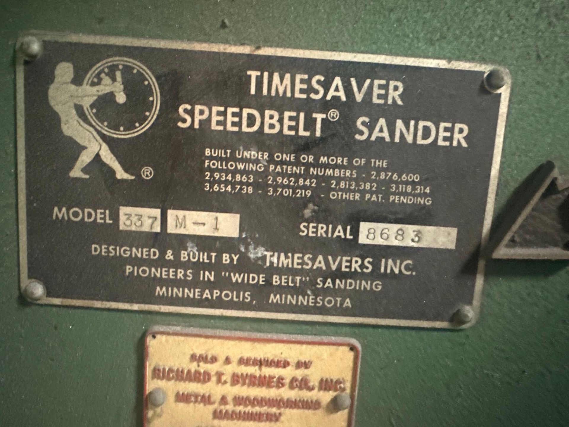 Timesaver 337M-1 36” Speedbelt Sander, s/n 8683 - Image 9 of 9