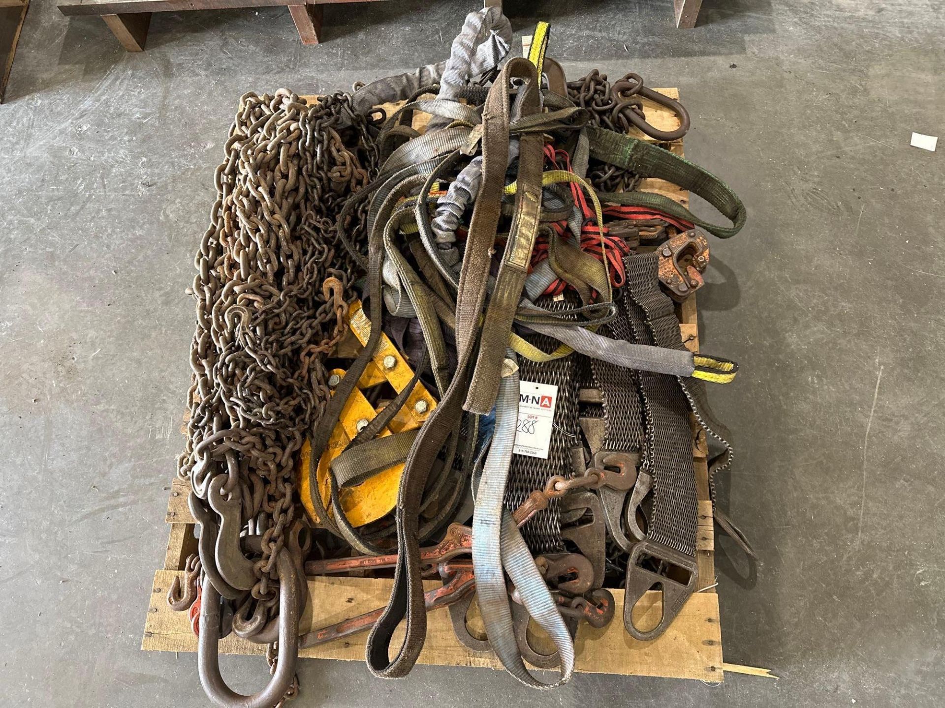 Assorted Chains, Hooks, Chain & Nylon Straps, Pallet Pullers