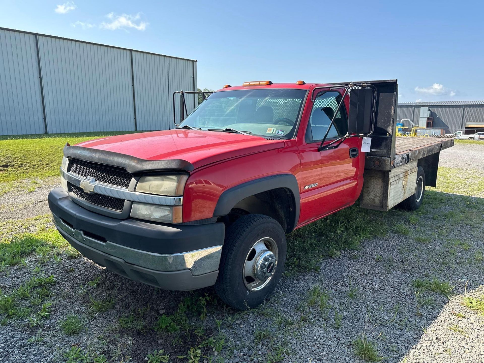 2003 Chevy Silverado 3500 12” Flatbed Truck, 138098mi w/ Toolbox and Flatbed Sides