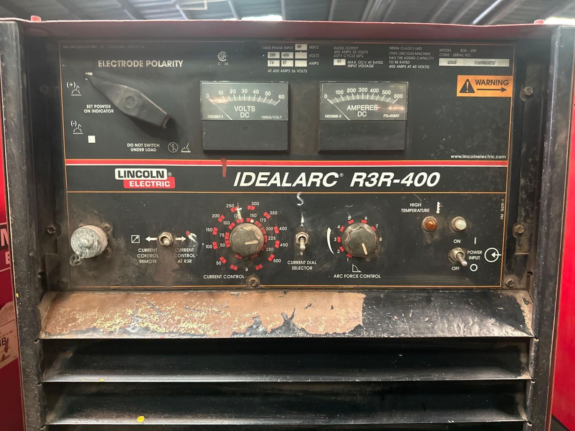 Lincoln Electric Idealarc R3R-400Welder, s/n U1070310757 *Located in Redlands, CA* - Image 2 of 6