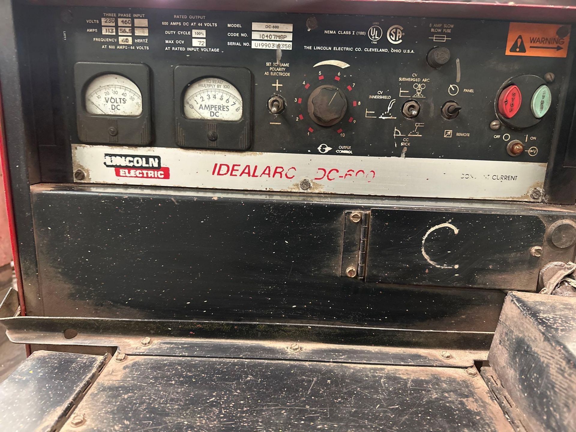 Lincoln Electric Idealarc DC-600 Welder, s/n U1990319358 *Located in Redlands, CA* - Image 4 of 8