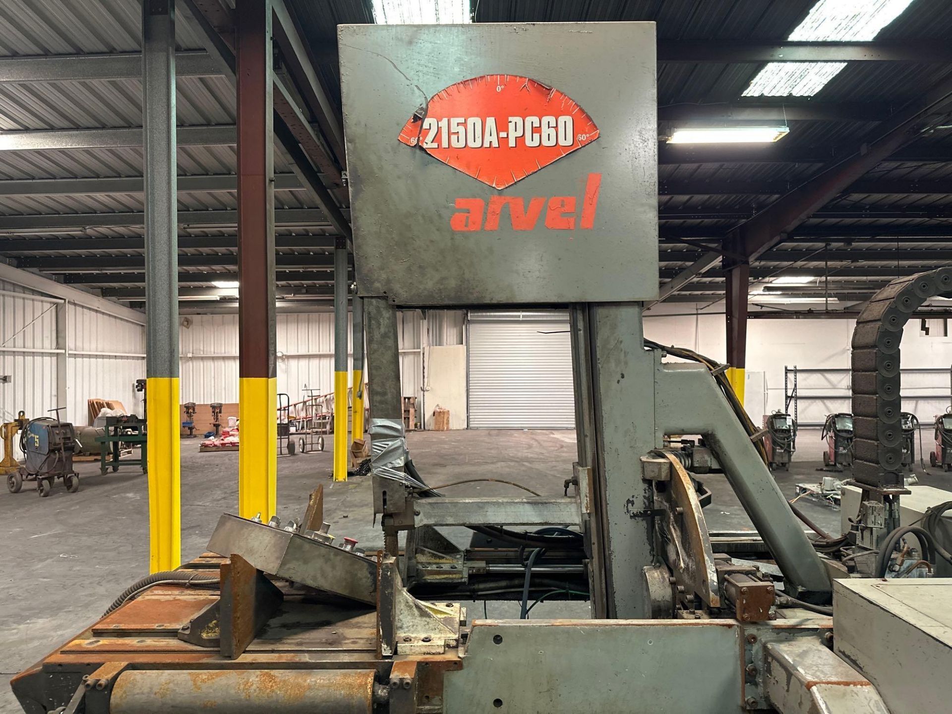 Marvel Series 2150A-PC60 Tilt Frame Vertical Band Saw, 2’ x 7’ Conveyor *Located in Redlands, CA* - Image 9 of 25