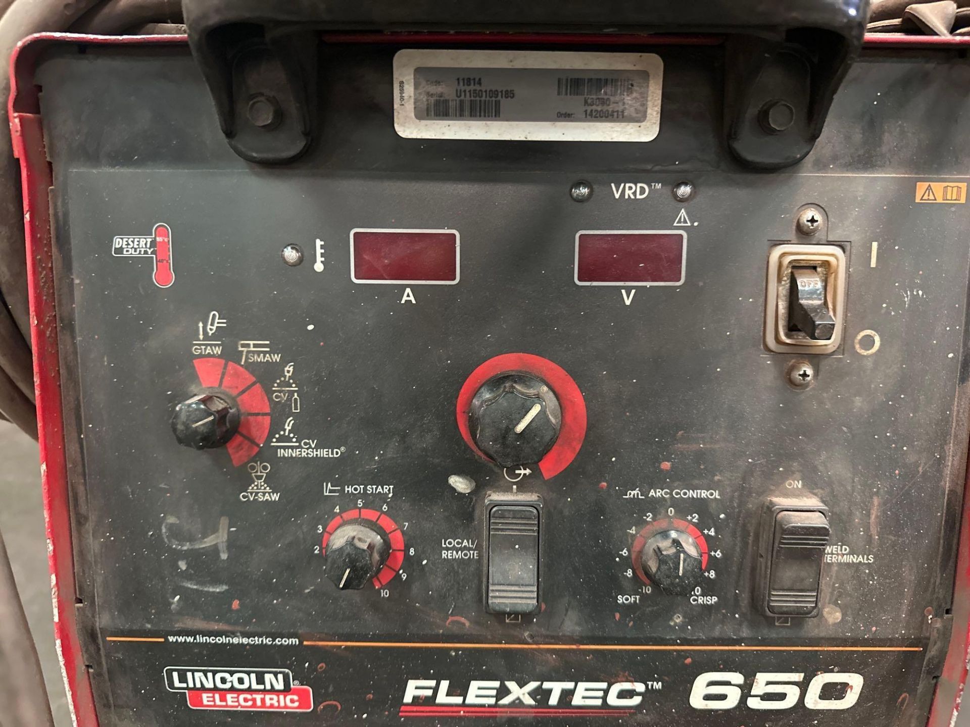 Lincoln Flextec 650 Welder s/n U1150109185, w/ LincolnLN-9 Wire Feeder, s/n U1970314984, Welding - Image 6 of 13