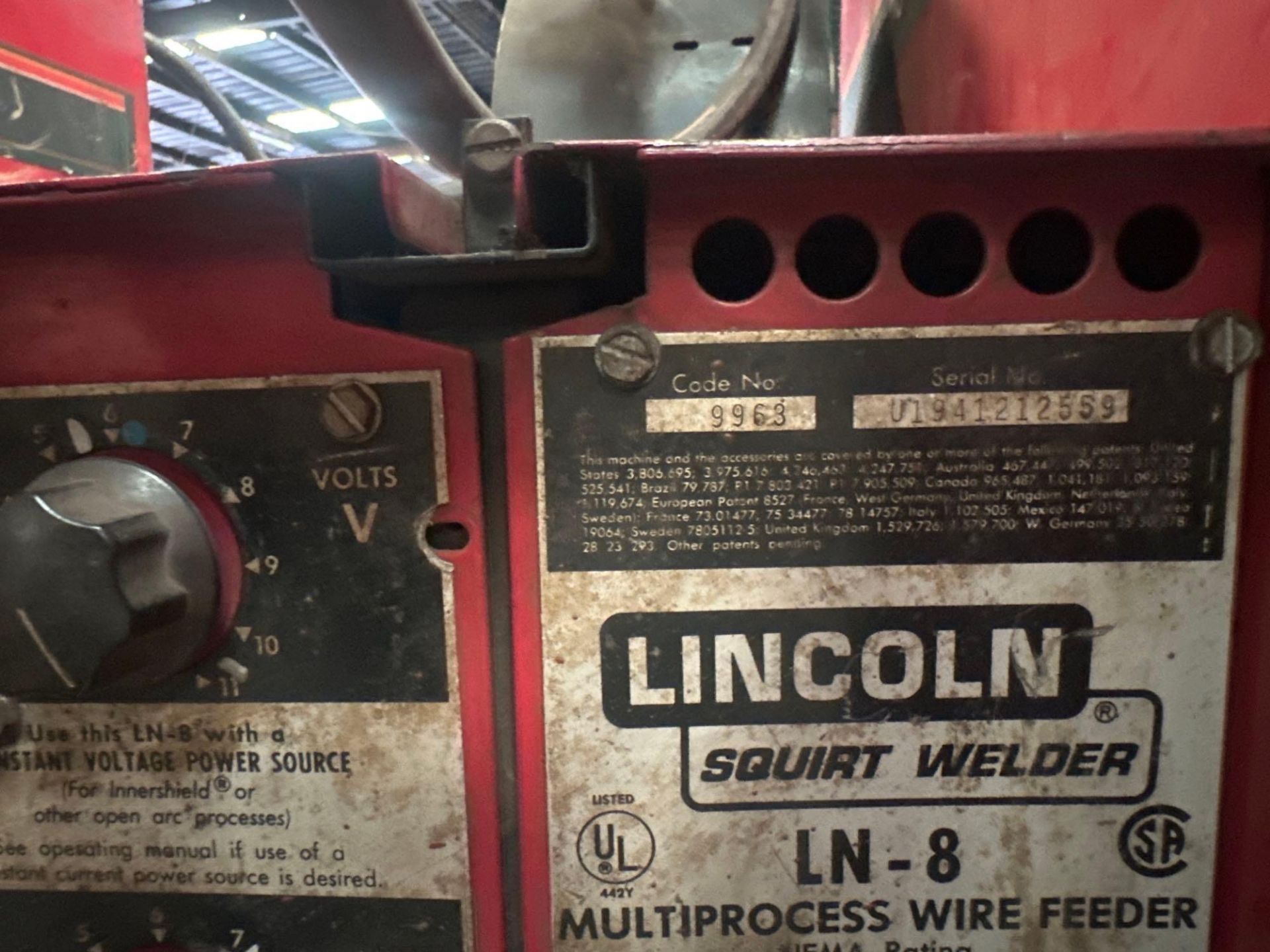 Lincoln Electric DC-600Welder, s/n U 1020461387 w/ Lincoln Squirt Welder LN-8Wire Feeder - Image 10 of 10