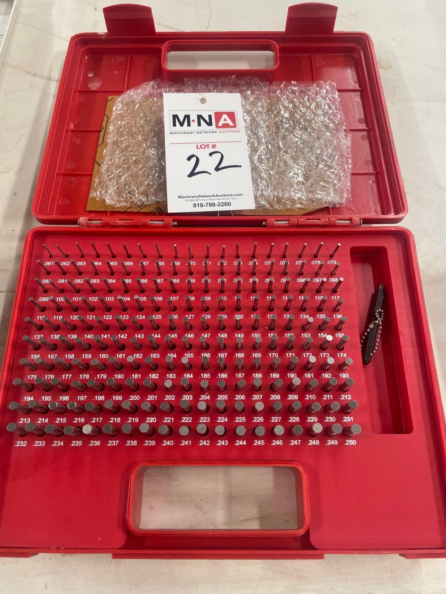M1 Minus 190 PCS 0 .061” - 0.250” Pin Gage Set