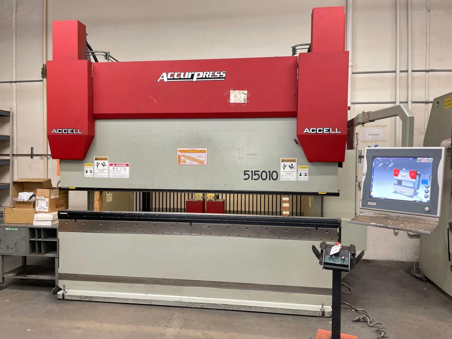 Accurpress 515010 Hydraulic CNC Press Brake, 150 Ton, 10’ Bed, Extra Height & Throat Opening, 2015 - Image 3 of 11