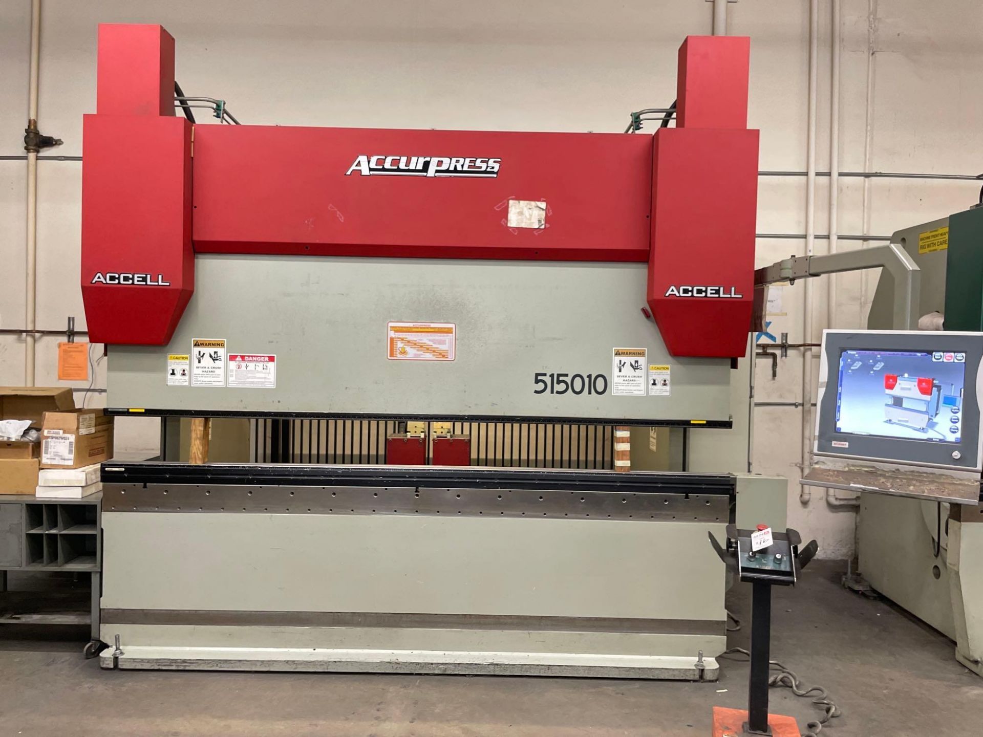 Accurpress 515010 Hydraulic CNC Press Brake, 150 Ton, 10’ Bed, Extra Height & Throat Opening, 2015 - Image 5 of 11