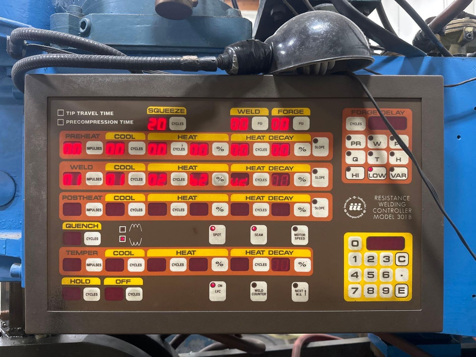 Sciaky PMM2TLC Rotary Seam Welder, 200 KVA, 10" x 48" Throat, Interlock 301B Control *Location #2* - Image 3 of 11