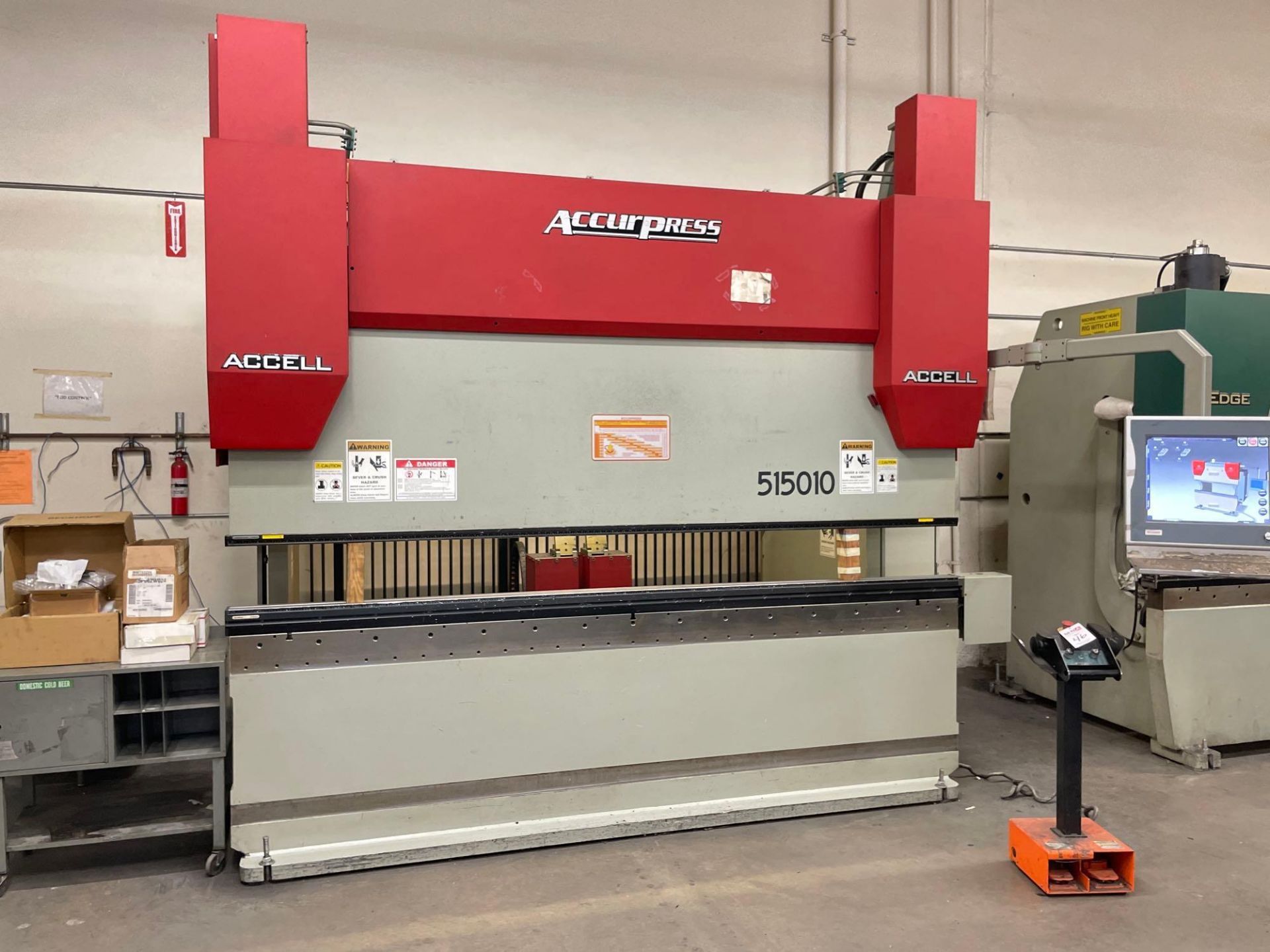 Accurpress 515010 Hydraulic CNC Press Brake, 150 Ton, 10’ Bed, Extra Height & Throat Opening, 2015 - Image 2 of 11