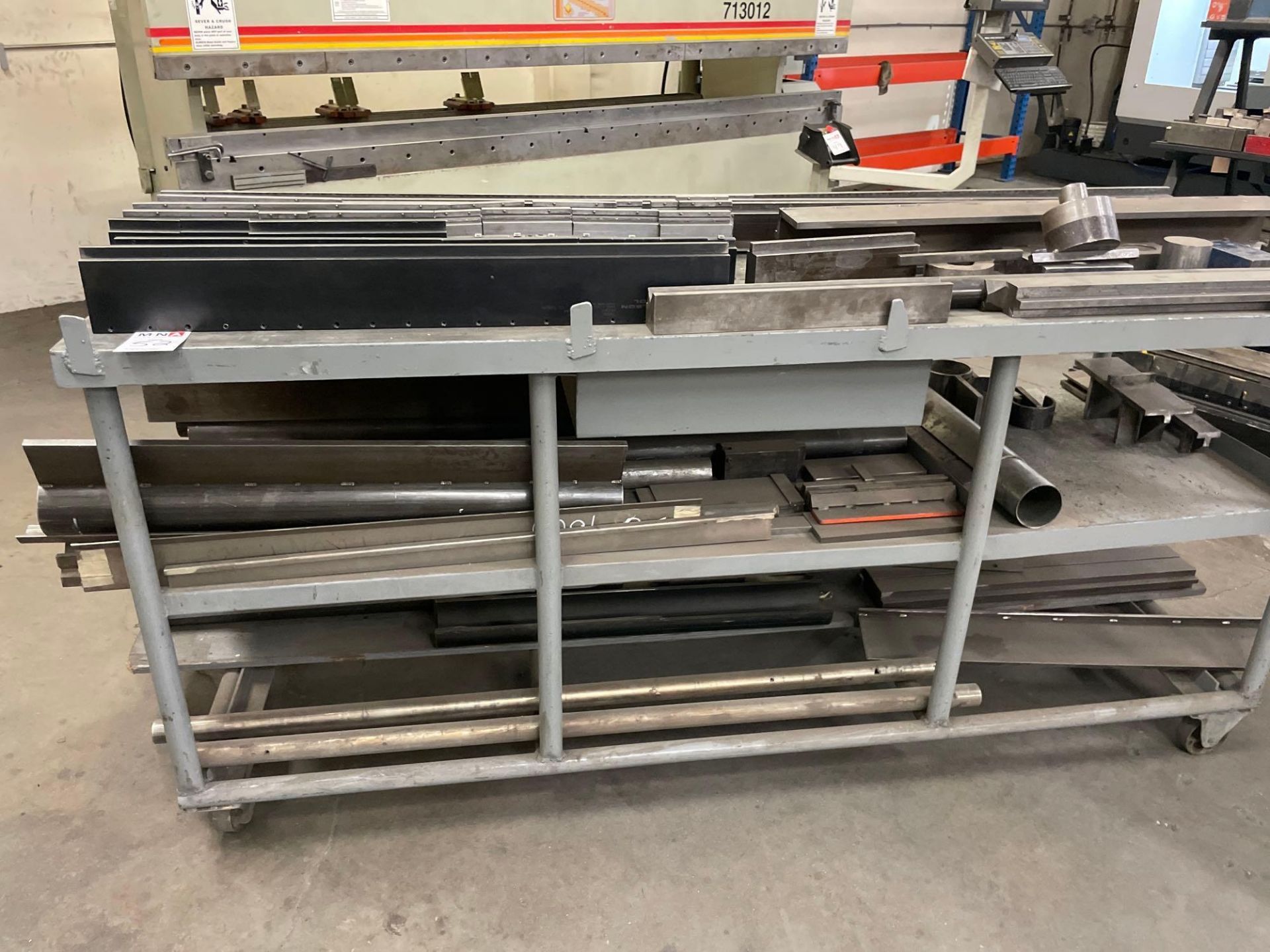 Rolling Rack with Miscellaneous Press Brake Dies Plus Adapter