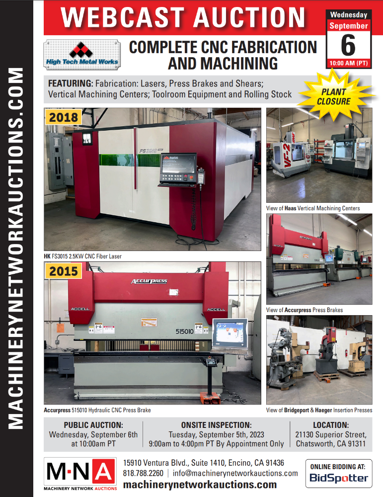 Complete CNC Fabrication & Machining Plant Closure