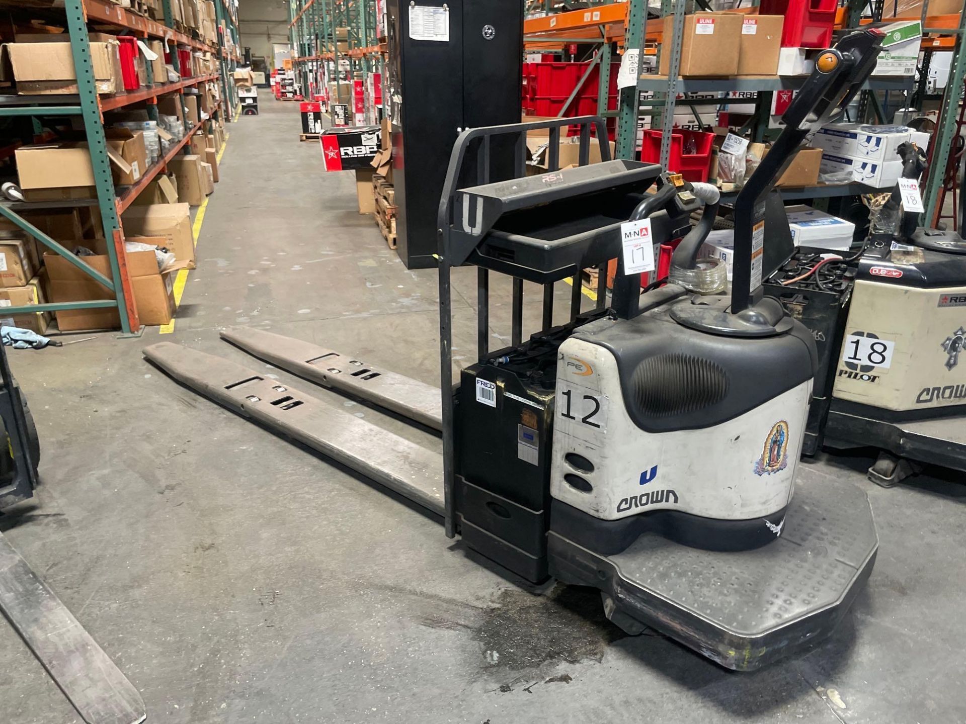 Crown PE4000-60 Electric Pallet Jack, 6,000lbs Cap., s/n 6A211295 *Needs New Battery, No Charger*