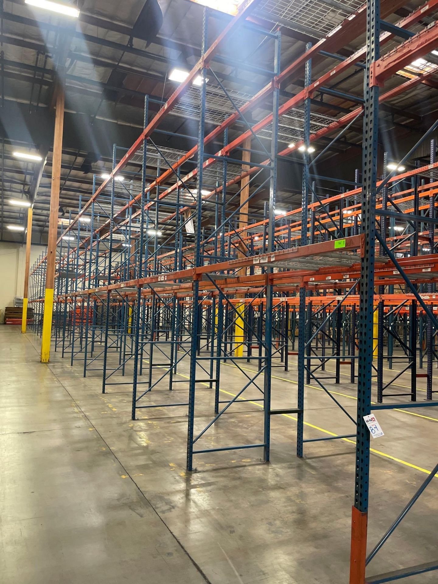 (23) Sections of Pallet Racking w/ 4 Cross Beams Per Section, 8' x 42” x 30' *No Contents*