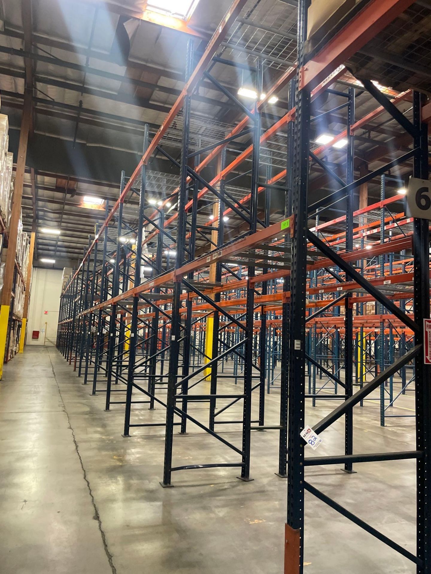 (23) Sections of Pallet Racking w/ 4 Cross Beams Per Section, 8' x 42” x 30' *No Contents*