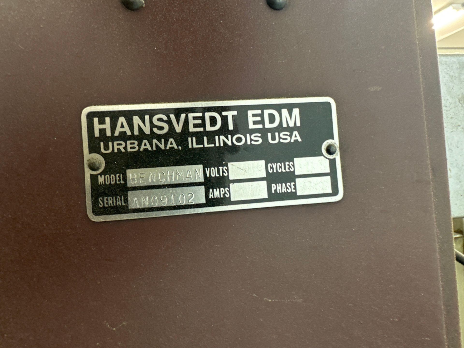 Hansvedt Benchman Sinker EDM, s/n AN09102 & Pulse 201E Power Supply - Bild 10 aus 10