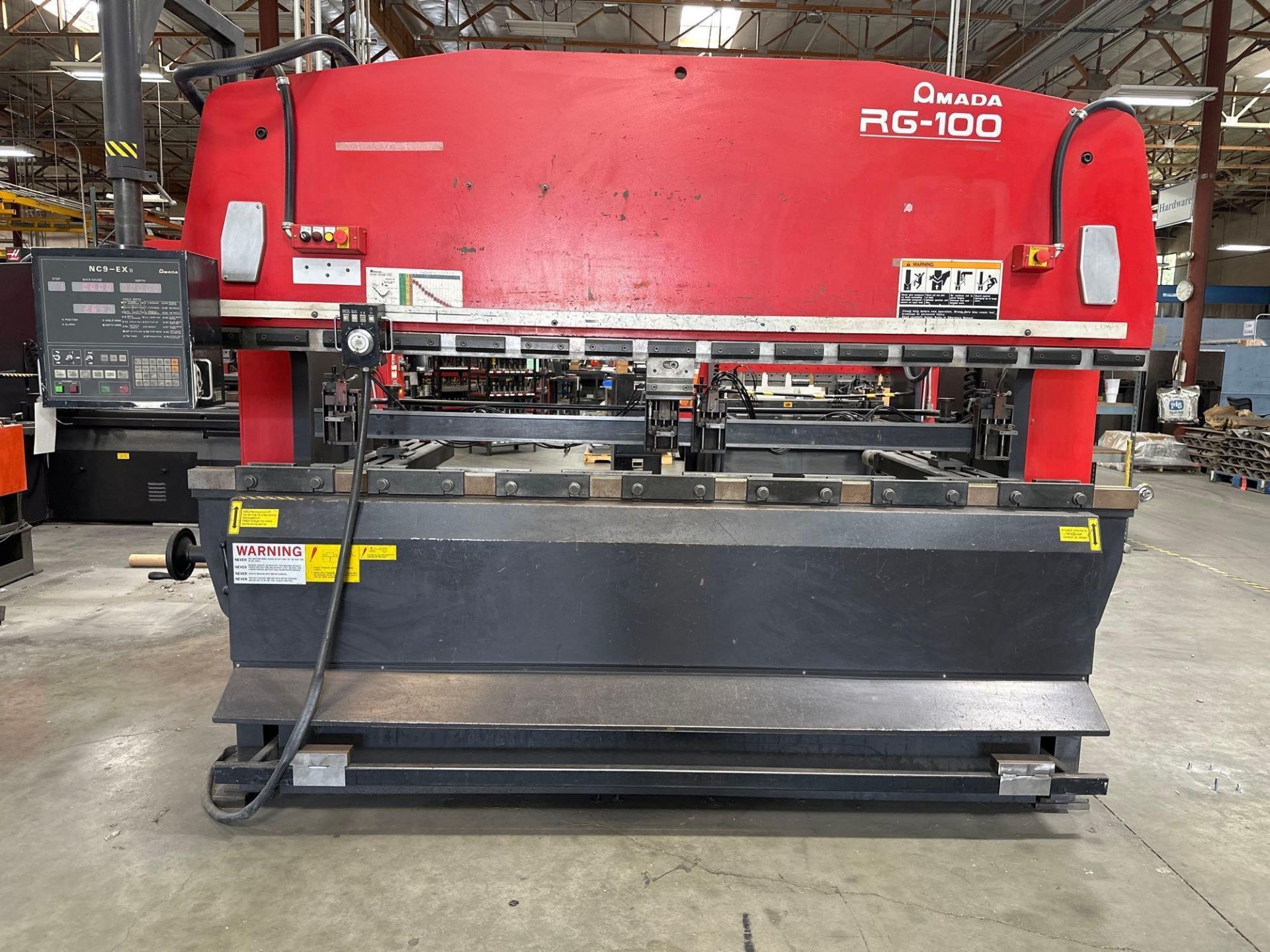 Amada RG-100 CNC Hydraulic Press Brake, 100 Ton Capacity, 118.2” Table Length, NC9-EX II CNC