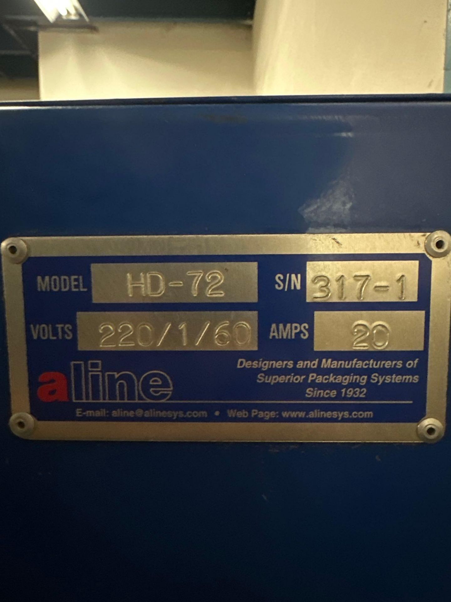 ALINE HD-72 Heat Sealer, 6', s/n 317-1 - Image 5 of 6