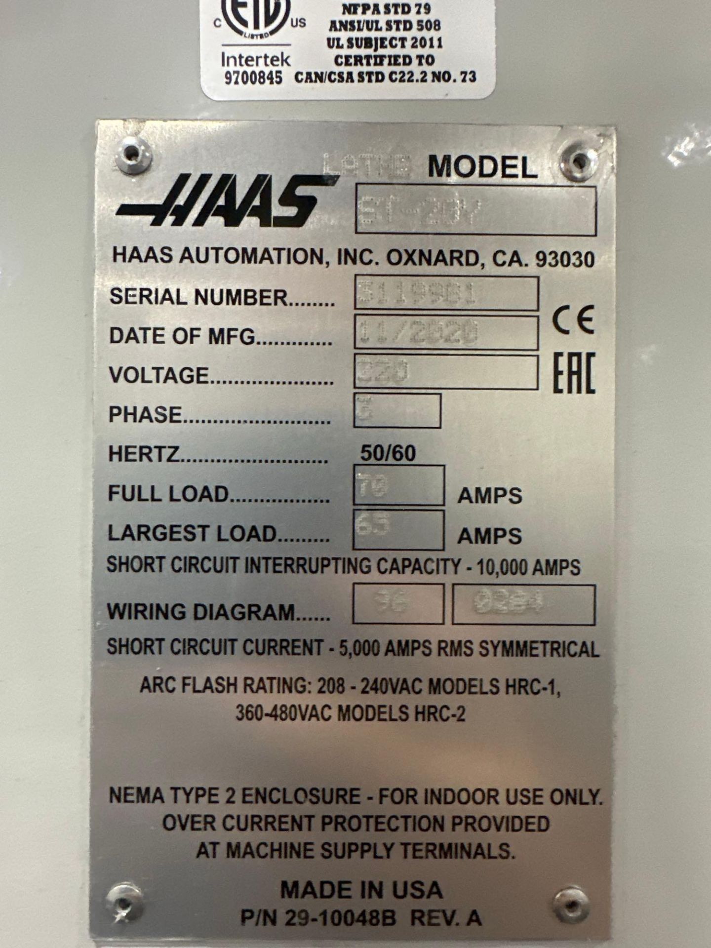 Haas ST-20Y CNC Lathe, Fanuc LR Mate 200iD7L Robot Dual Gripper, 2020 - Image 16 of 17