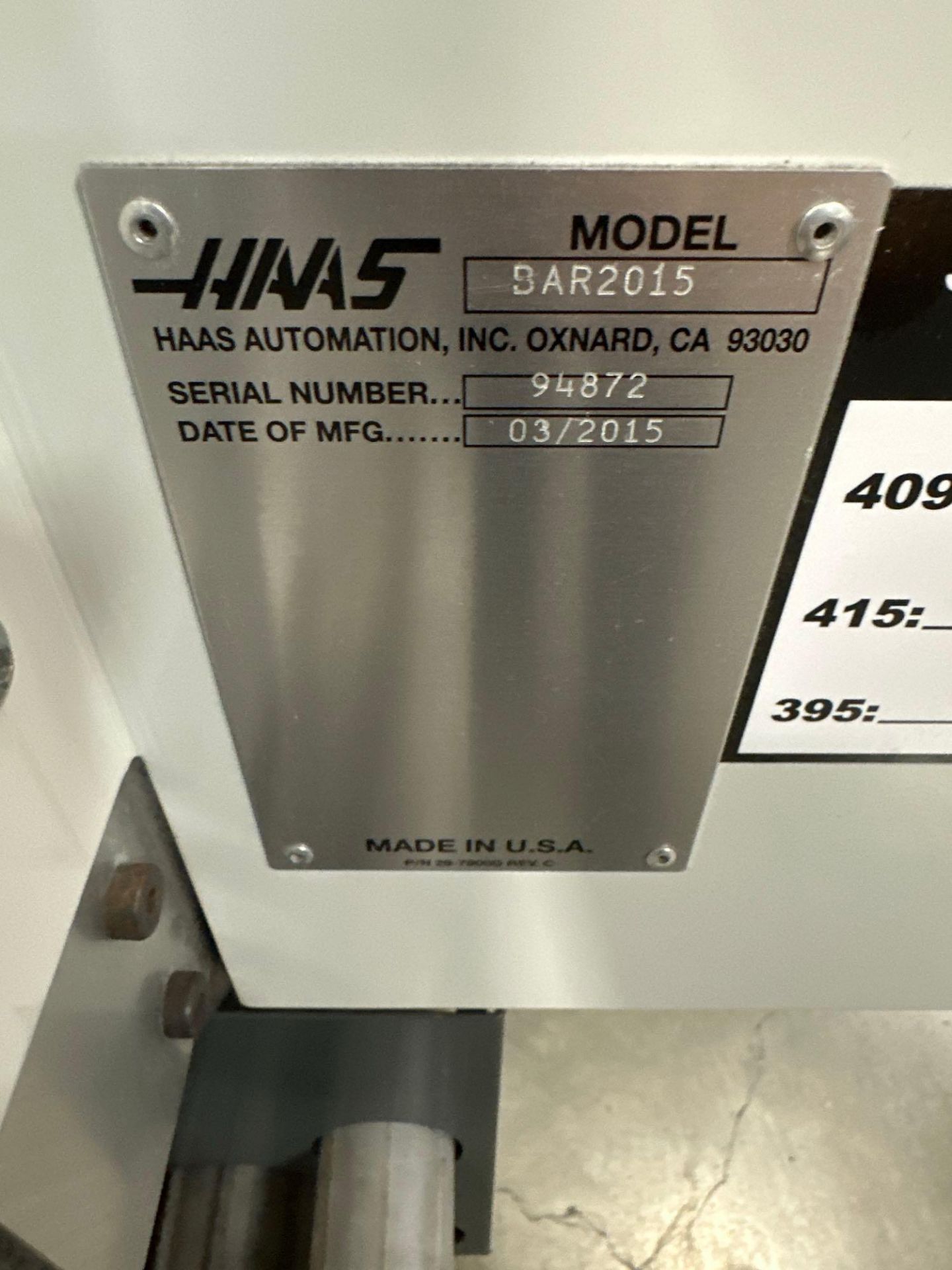 5’ HAAS Bar Feeder, 2015 - Image 4 of 4