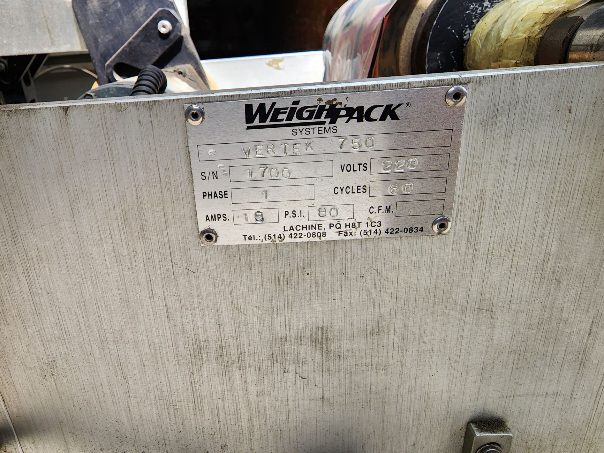 Weighpack, Model Vertek 750 Packaging Machine. - Image 3 of 7