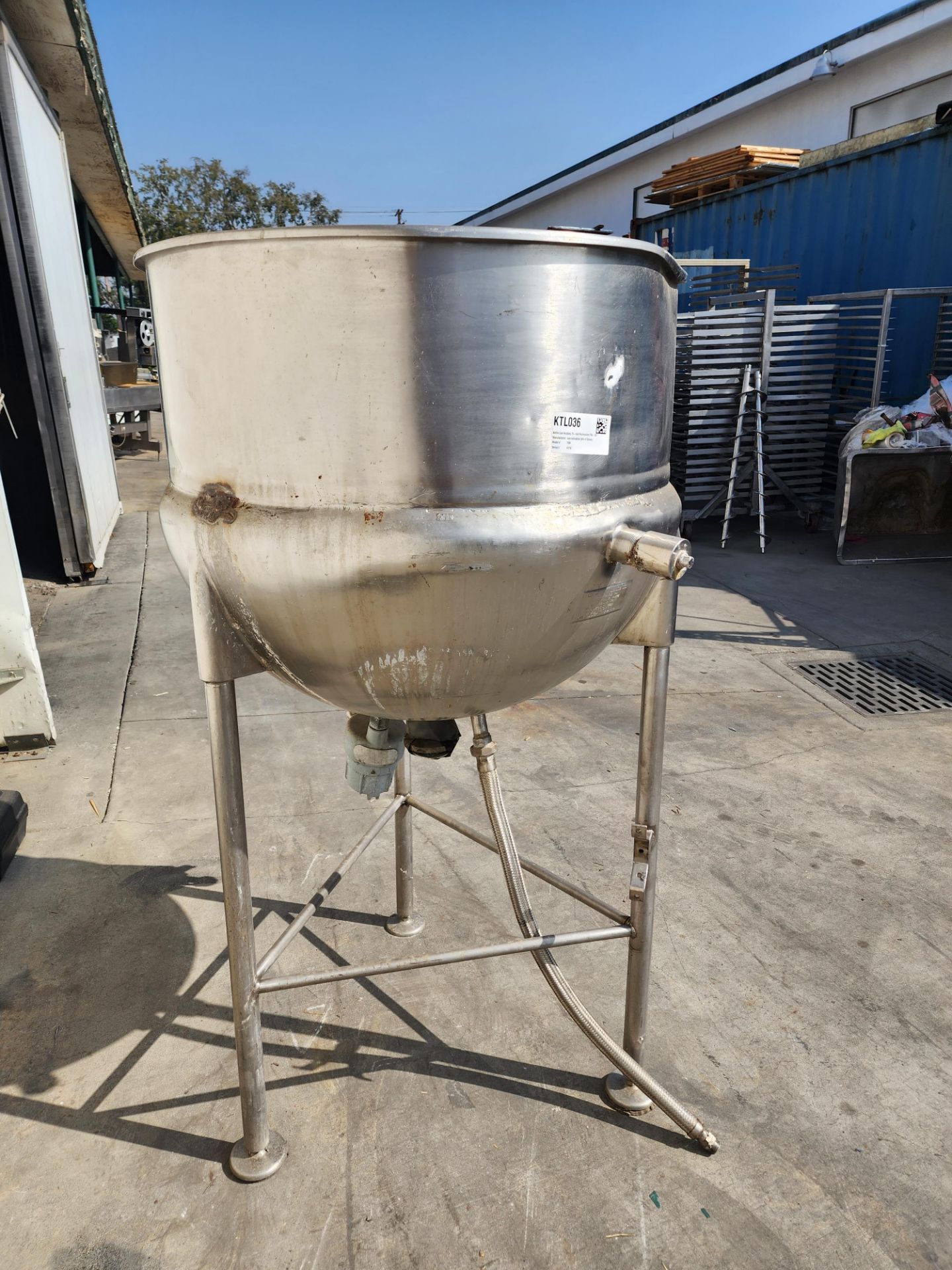 Lee Steam Fired Jacketed Kettle, Model 75D, SN 417 U, 75 Gallon Capacity. - Image 4 of 8