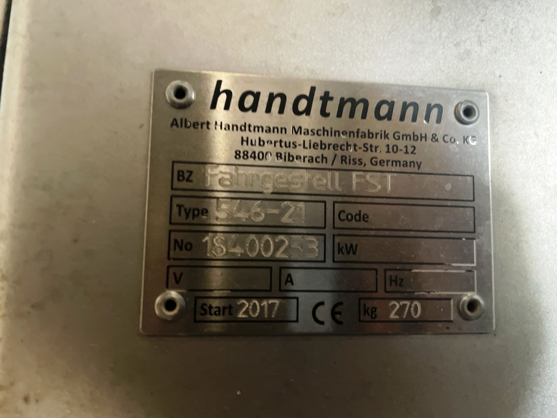 Handtmann FS 546-21 Forming Attachment - Image 3 of 7