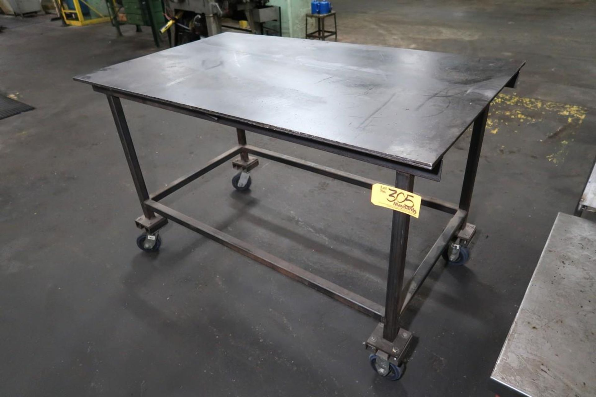 60"x35" Mobile Steel Table