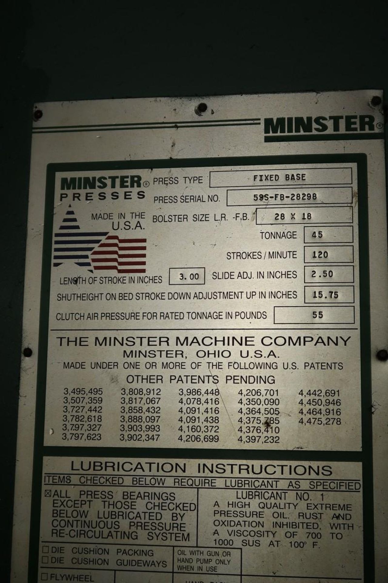 Minster 5 45-Ton Gap Frame Press - Image 11 of 11