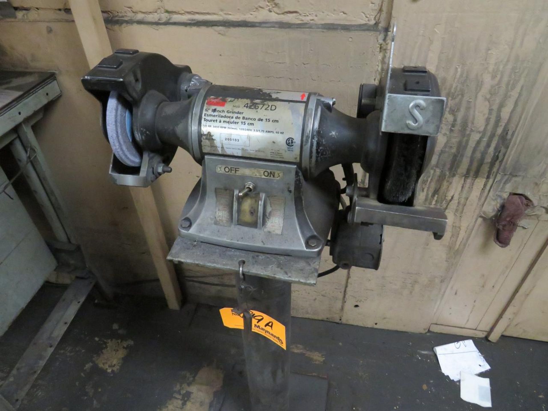 Dayton 4Z672D 6" Double-End Pedestal Grinder