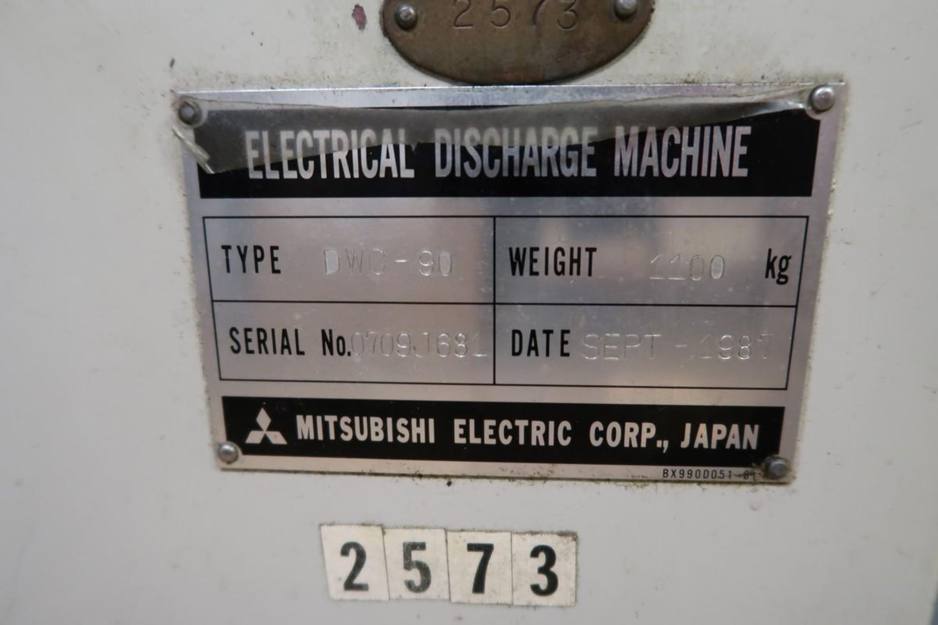 1987 Mitsubishi DWC-90 Wire Electrical Discharge Machine - Image 7 of 11
