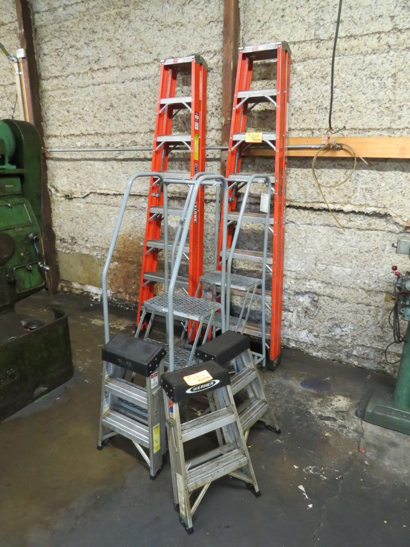 LOT OF LADDERS & ROLLING STAIRS